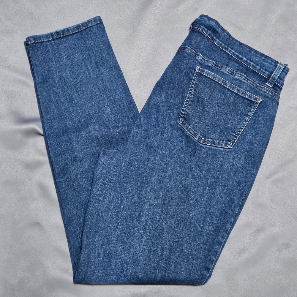 Eileen Fisher Womens Organic Cotton Straight Leg Jeans Dark Wash Blue Size 16